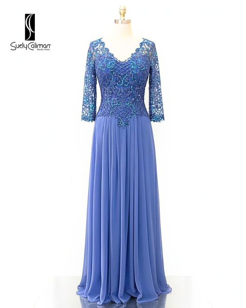 VESTIDO CORPO BORDADO SAIA DE PREGAS FRONTAIS